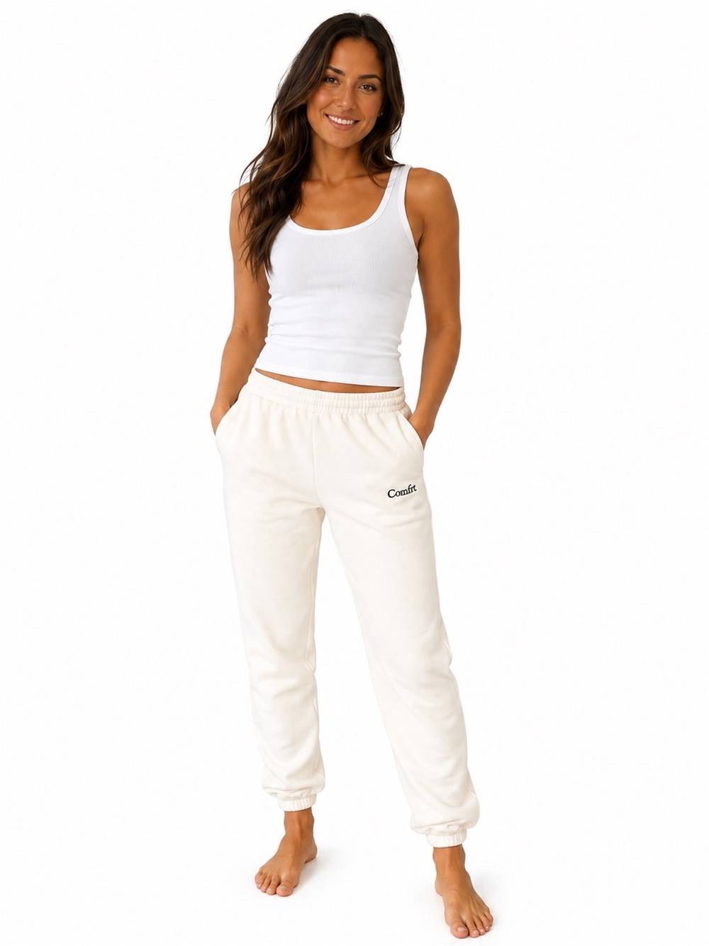 NWOT CMFRT Cozy Snow Track Joggers with Elastic Waist